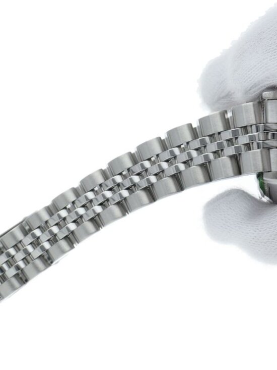 With a pink dial, diamond hour markers and a bezel set with  Rolex Datejust Watch 18k White Gold SS Pink Polished Beauty